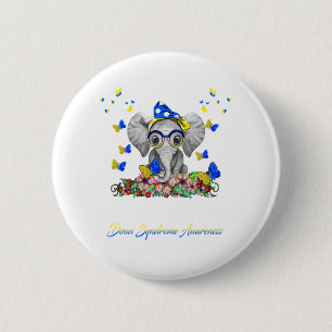 Elephent Her Fight Is My Fight Down Syndrome 6 Cm Round Badge