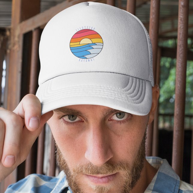 Eleuthera Bahamas Vintage Beach Sunset Trucker Hat (Creator Uploaded)