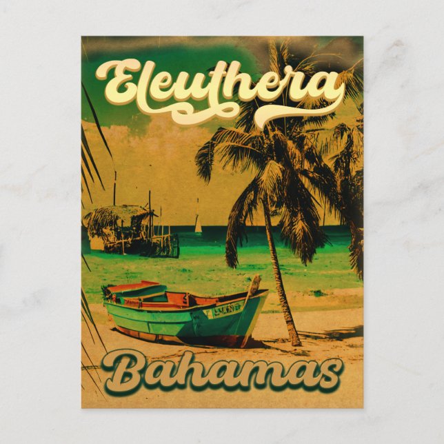 Eleuthera Island Bahamas Vintage Souvenirs 60s Postcard (Front)
