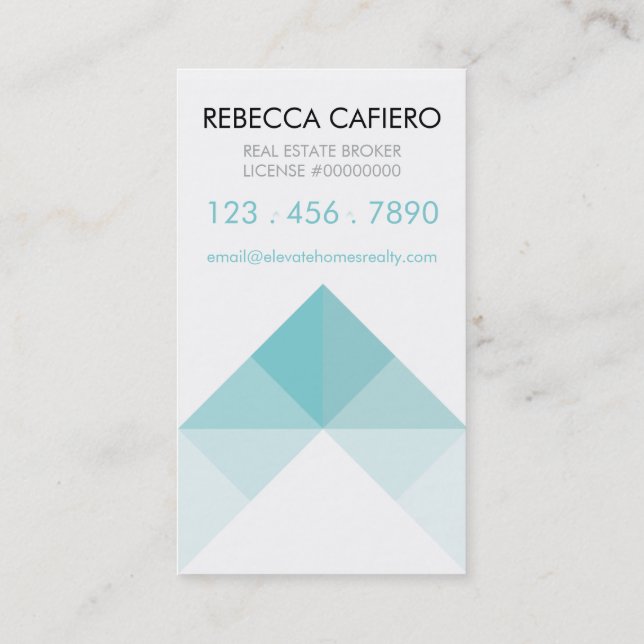 Elevate Homes Realty customisable business cards (Back)