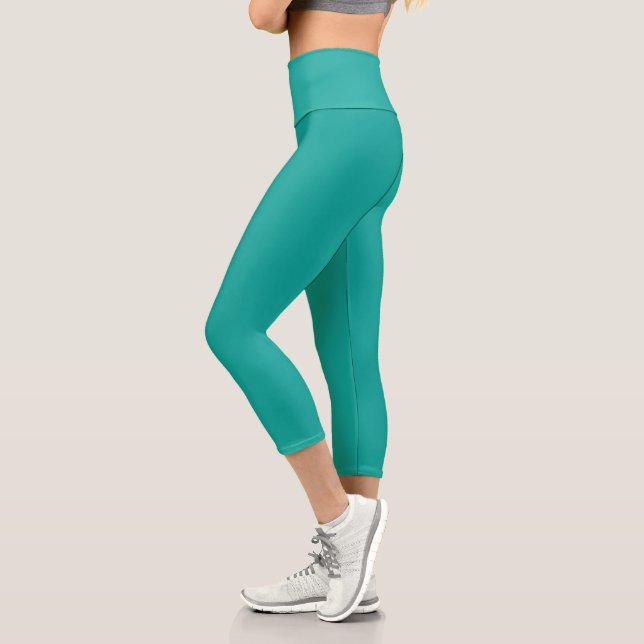 Elevate Your Design with a Green Background  Capri Leggings (Left)