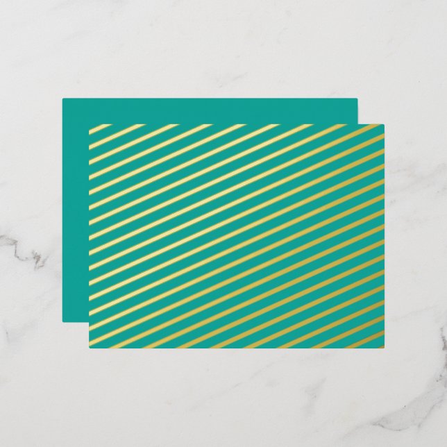 Elevate Your Design with a Green Background  Foil Holiday Postcard (Front/Back)