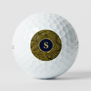 Elevate Your Game with Black & Gold Maze Golf Balls