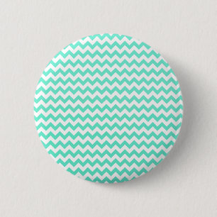 Elevate Your Look with a Mint Green White Chevron 6 Cm Round Badge