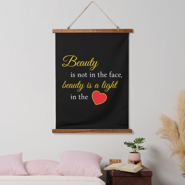 Elevate Your Space – Beauty Slogan Wall Hanging Hanging Tapestry (Bedroom)