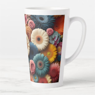 Elevate Your Space Colorful Gerbera Daisy Floral Latte Mug