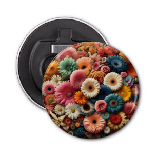 Elevate Your Space Colourful Gerbera Daisy Floral Bottle Opener