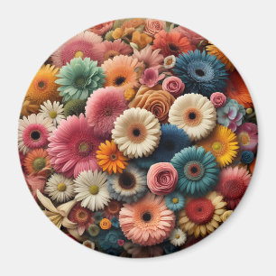 Elevate Your Space Colourful Gerbera Daisy Floral Magnet