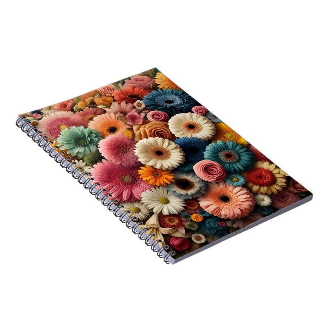 Elevate Your Space Colourful Gerbera Daisy Floral  Notebook (Right Side)
