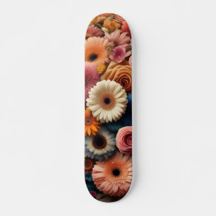 Elevate Your Space Colourful Gerbera Daisy Floral  Skateboard