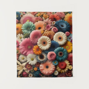 Elevate Your Space Colourful Gerbera Daisy Floral Tapestry