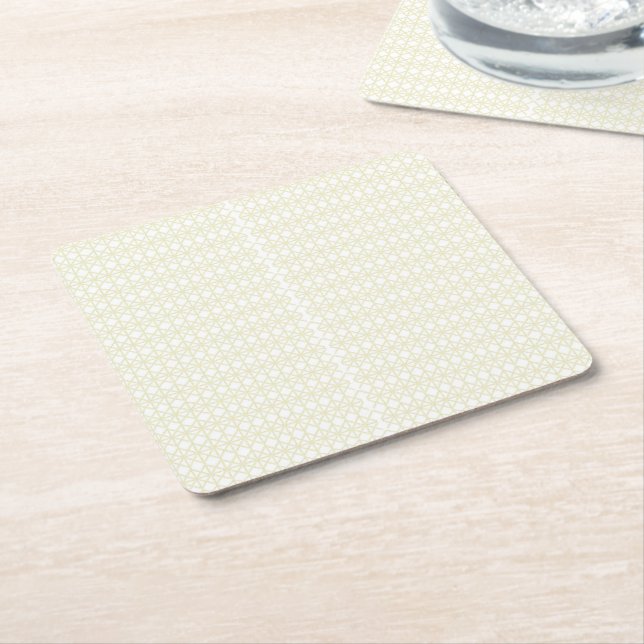 Elevate Your Space with White and Gold Geometric Square Paper Coaster (Angled)