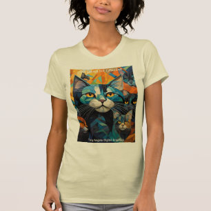 Elevate Your Style with Cat Cubism Art T-Shirt