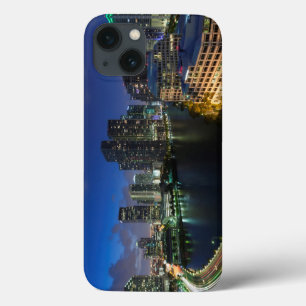 Elevated city skyline from Brickell Key iPhone 13 Case