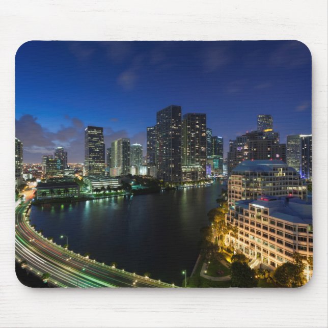 Elevated city skyline from Brickell Key Mouse Pad (Front)