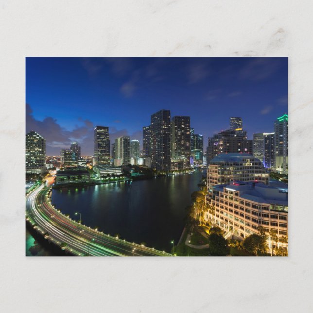 Elevated city skyline from Brickell Key Postcard (Front)