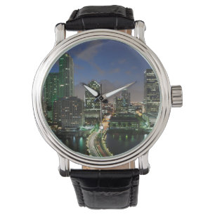 Elevated city skyline watch