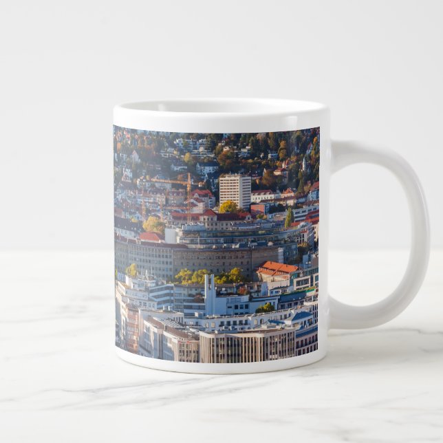 Elevated City View of Stuttgart Large Coffee Mug (Right)