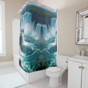 “Elevated Elegance – Panoramic Niagara Falls  Shower Curtain