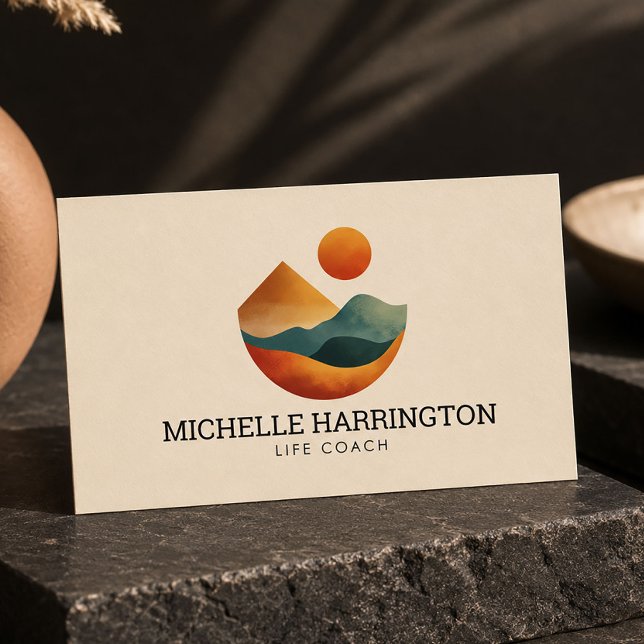 Elevated Peaks Life Coach Ivory Business Card (Creator Uploaded)