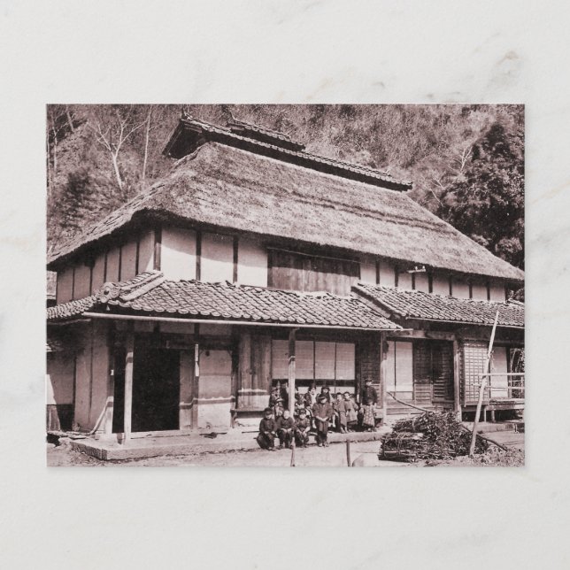 Elevated Roof Farmhouse of Mimasaka Postcard (Front)