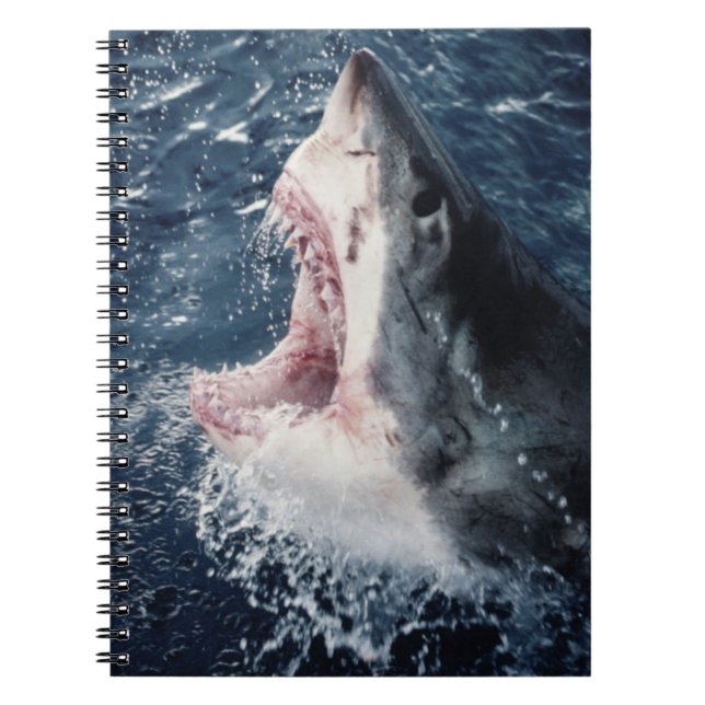 Elevated Shark mouth open Spiral Notebook (Front)