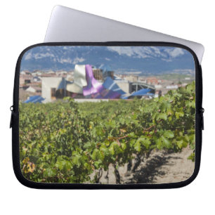 Elevated town view and Hotel Marques de Riscal Laptop Sleeve