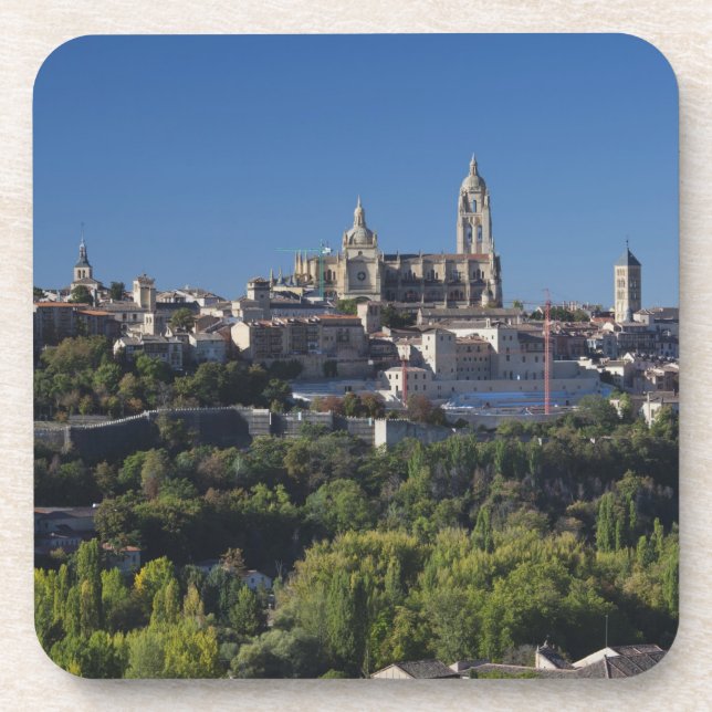 Elevated town view with the Segovia Cathedral Coaster (Front)