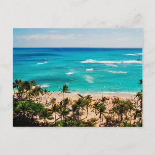 Elevated View Of Waikiki Beach Scene, Honolulu 2 Postcard