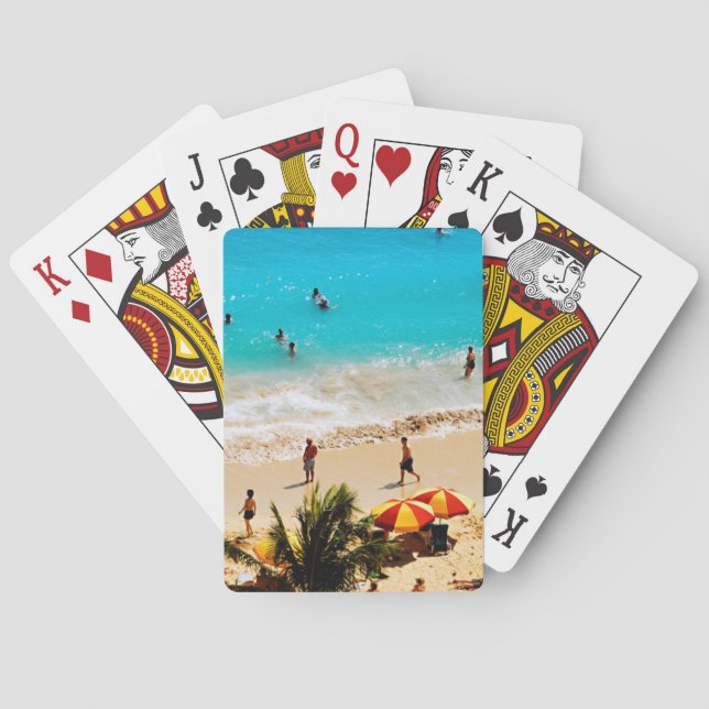 Elevated View Of Waikiki Beach Scene, Honolulu Playing Cards (Back)