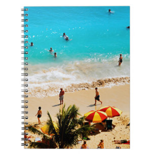Elevated View Of Waikiki Beach Scene, Honolulu Spiral Notebook