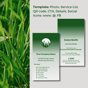 Elevating Lifestyles Custom Green Lawn Care Business Card