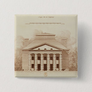 Elevation of house of director of the salt 15 cm square badge