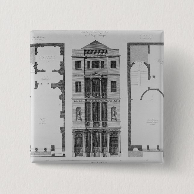 Elevation of the British Coffee House 15 Cm Square Badge (Front)