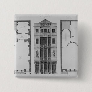 Elevation of the British Coffee House 15 Cm Square Badge
