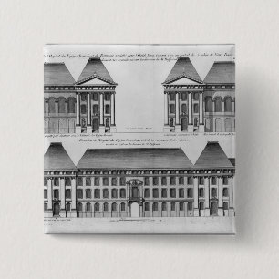 Elevation of the Hopital des Enfants Trouves 15 Cm Square Badge