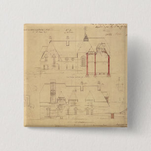 Elevations for The Red House, Bexley Heath (pen an 15 Cm Square Badge