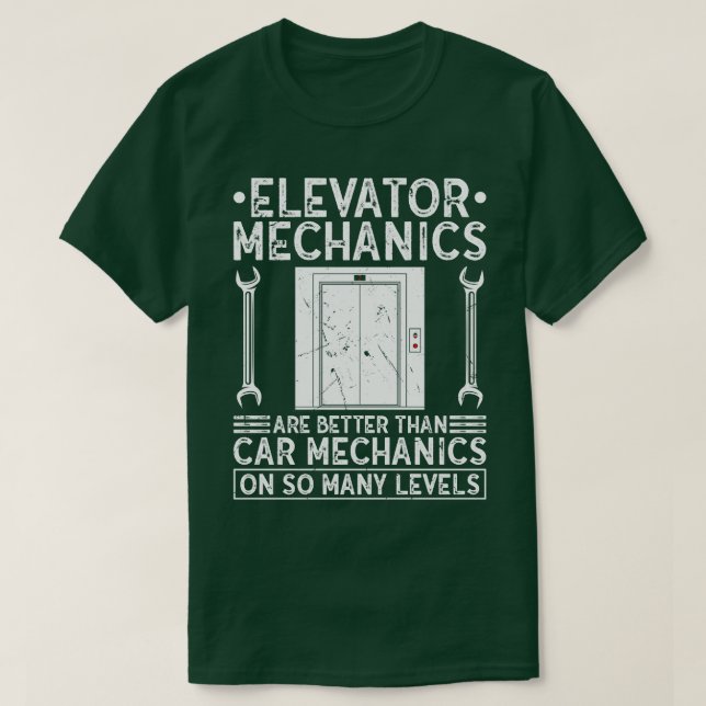 Elevator Button Funny Elevator Mechanic T-Shirt (Design Front)