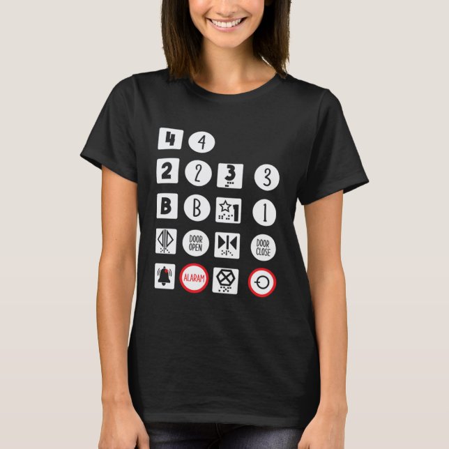 Elevator Buttons Operator Vertical Mechanic T-Shirt (Front)