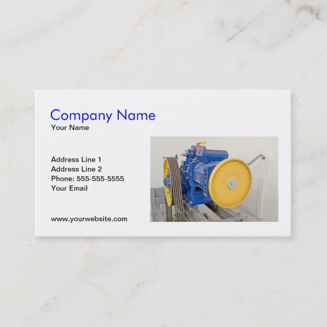 Elevator Engine Business Card Template (Front)