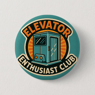 Elevator Enthusiasts Club – Modern Design 6 Cm Round Badge