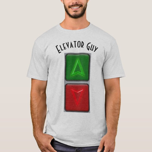 Elevator Guy T-shirt Indicator buttons (Front)
