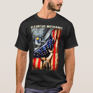 Elevator Mechanic American Flag Premium T-Shirt