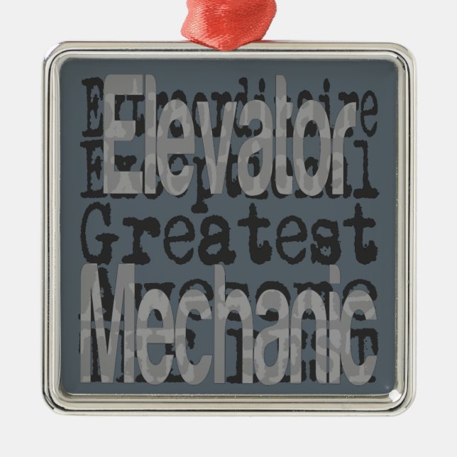 Elevator Mechanic Extraordinaire Metal Tree Decoration (Front)