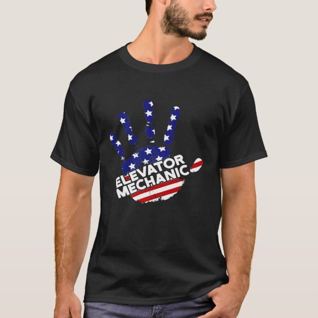 Elevator Mechanic Maintenance Life Inspiring Techn T-Shirt (Front)