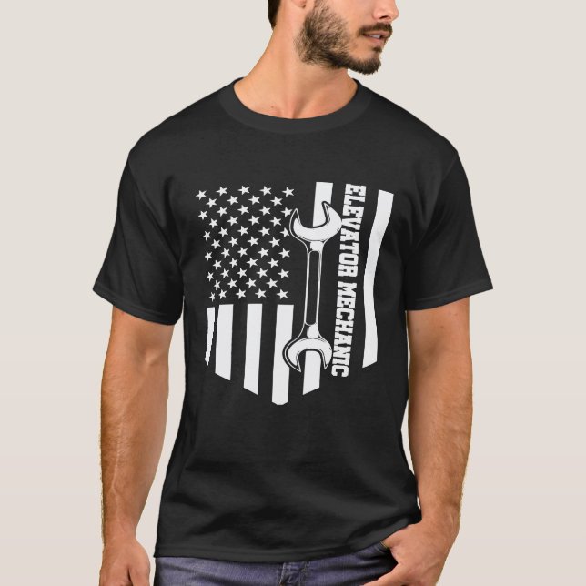 Elevator Mechanic Maintenance Life Planning Techni T-Shirt (Front)