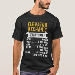 Elevator Mechanic Maintenance Rate Technician T-Shirt