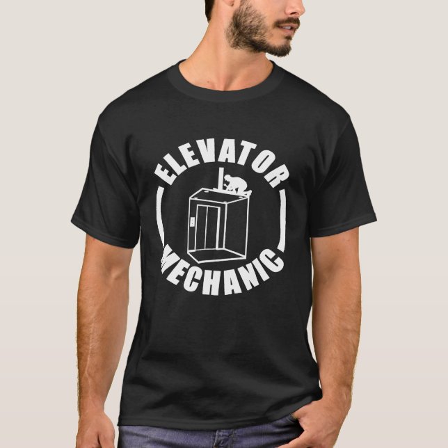 Elevator Mechanic Service Maintenance 1 T-Shirt (Front)
