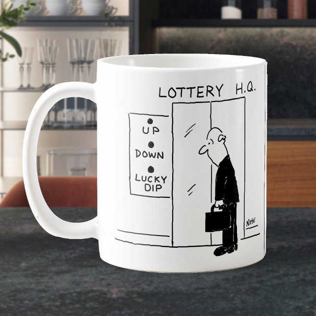 Elevator or Lift in a Lottery Headquarters Cartoon Coffee Mug (Creator Uploaded)