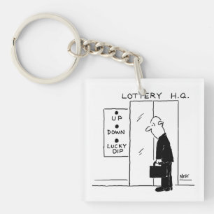 Elevator or Lift in a Lottery Headquarters Cartoon Key Ring